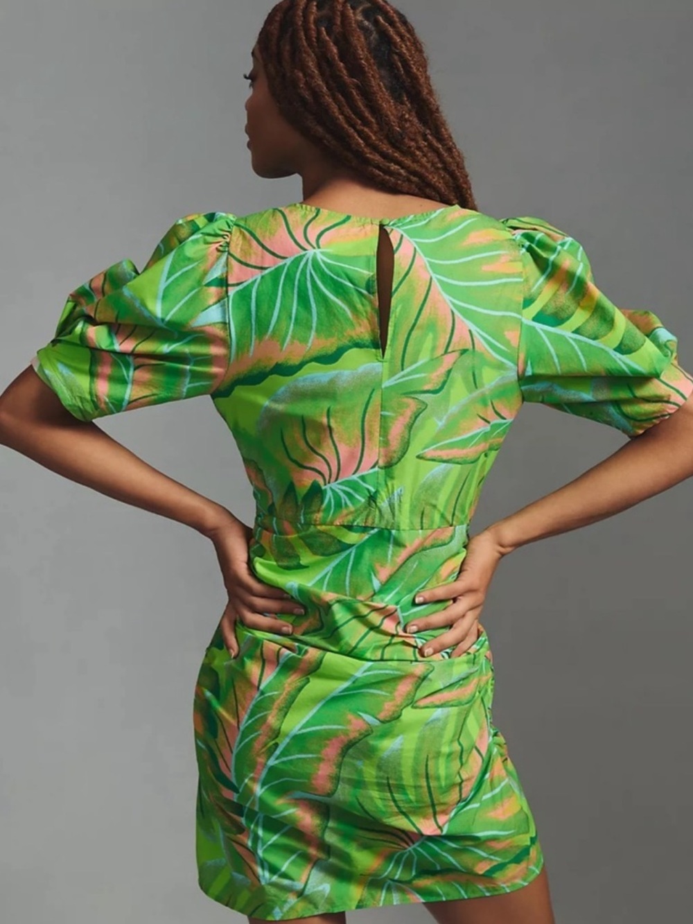 Farm Rio Tropical Ruched Mini Dress Small - Picture 3 of 10